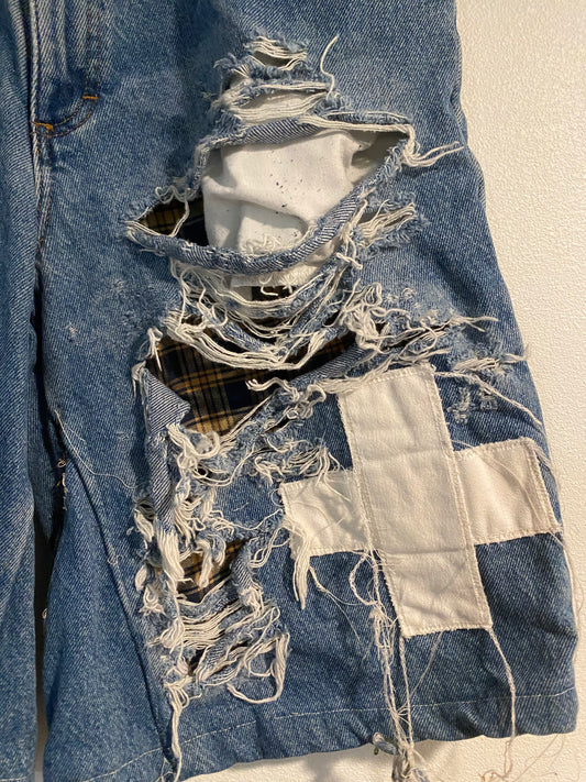 "wat a time to be a werewolf" jean shorts